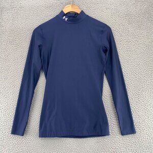 Under Armour Top Womens Small Navy Cold Gear Compression Long Sleeves Running*